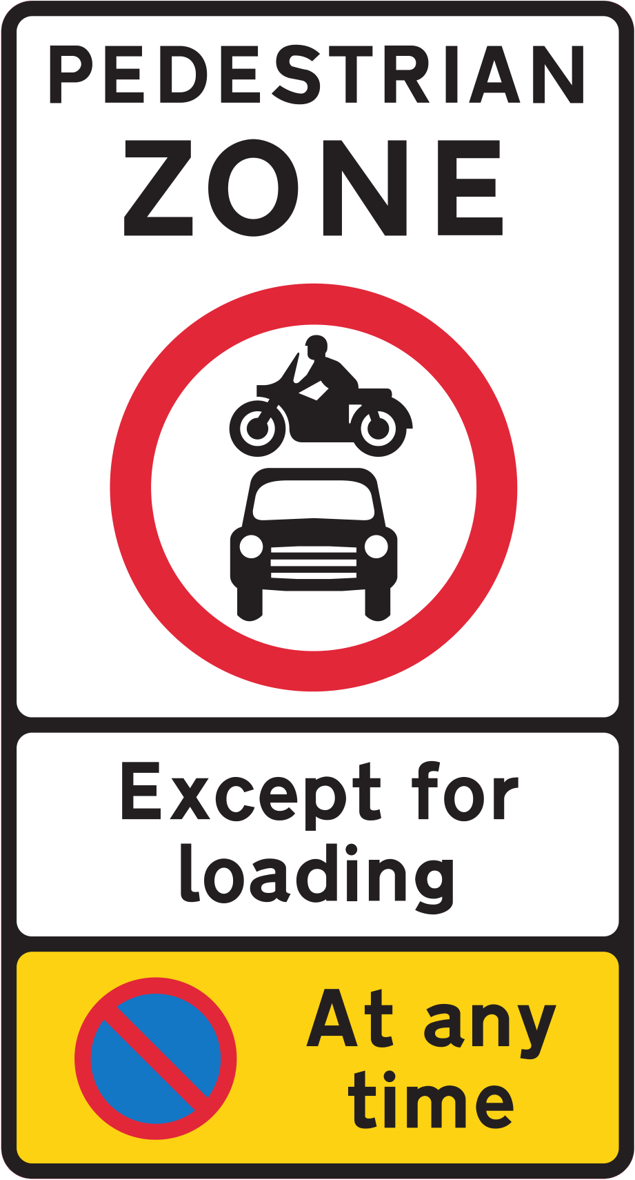 Pedestrian Zone Road Sign